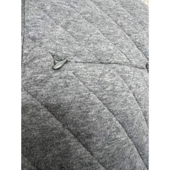 Cremieux Men Quilted Pullover Sweater Sweatshirt M Gray Quarter Snap Mock Neck - Picture 4 of 8